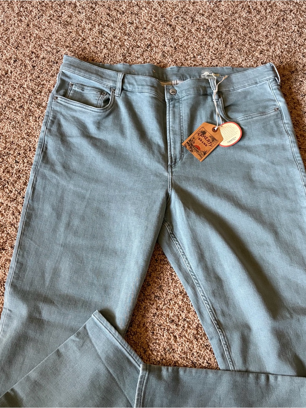 Faherty mens  Straight-Leg Jeans in Light Sage